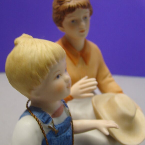 VTG 1985 Homco Home Interiors Denim Days Danny's Mom Bisque Figurine w/Tag 1511 - Picture 13 of 16